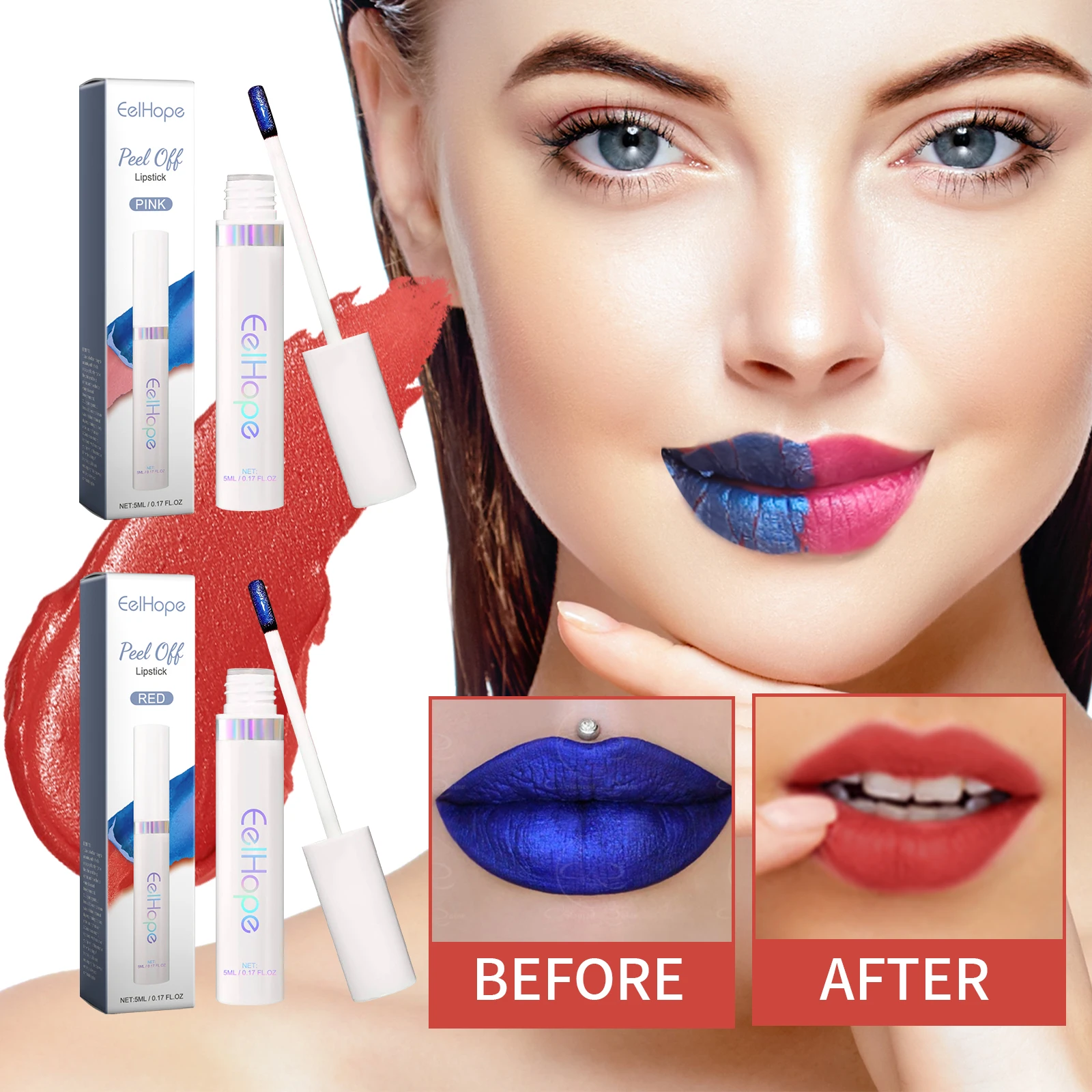 

Peel Off Lipstick Long Lasting Waterproof Lip Makeup Quick Dry Moisturizing Lip Gloss Outline Contour Tattoo Lip Stain Resistant