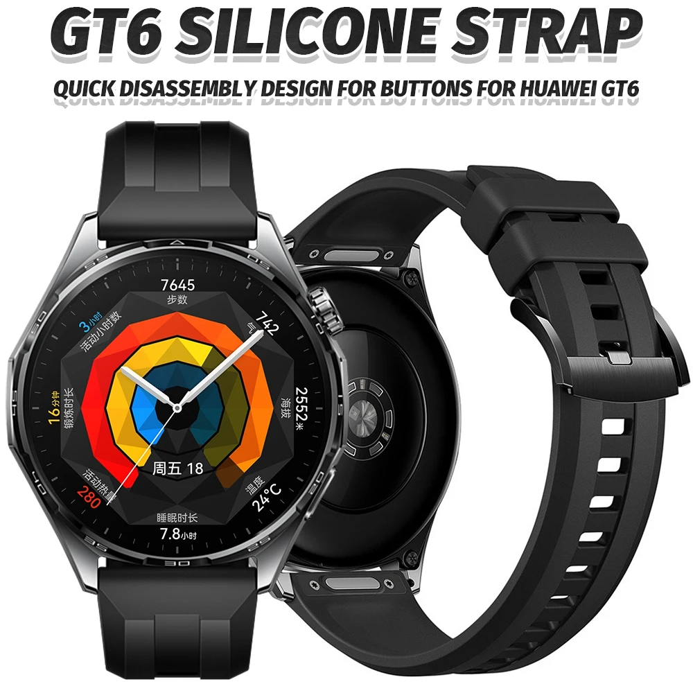 

22mm Original Silicone Strap for Huawei GT6 46mm Sport Breathable Adjustable Wristband for Huawei GT6 GT6 Pro Universal Band