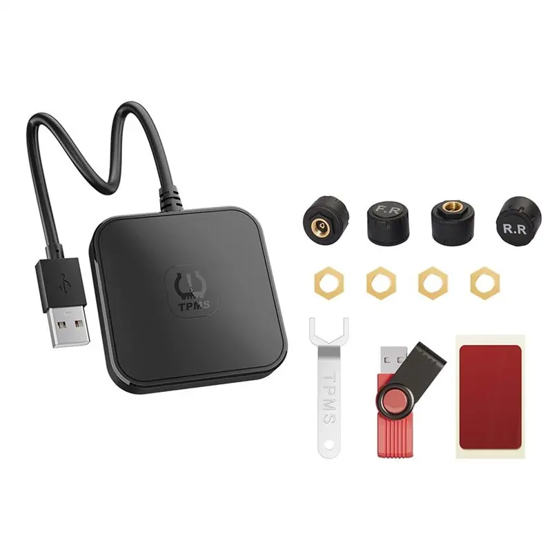 Reliable-Spare Tyre External Sensor USB Android TPMS Tire Pressure Monitor Wireless For Car For Car Navigation Radio Player Dete