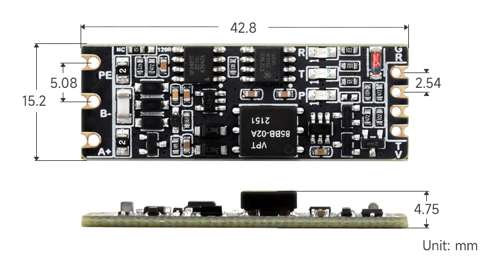 TTL To RS485 (C) Galvanic Isolated Converter, Half-Duplex Communication, Lightningproof & Anti-Surge, Multi-Isolation Protection