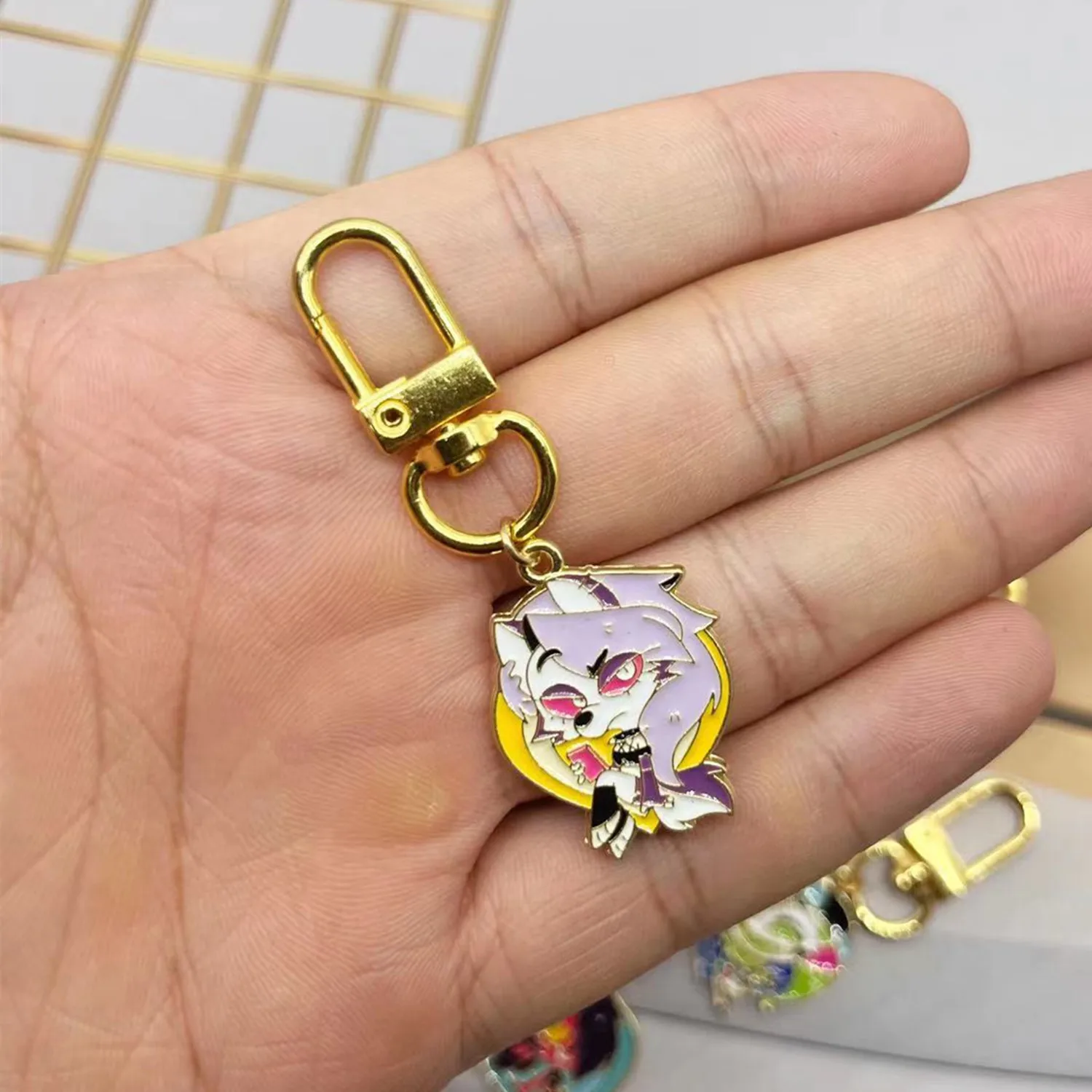 Helluva Boss Key Chains Keychain Cosplay Metal Alloy Pendant Keyring Prop