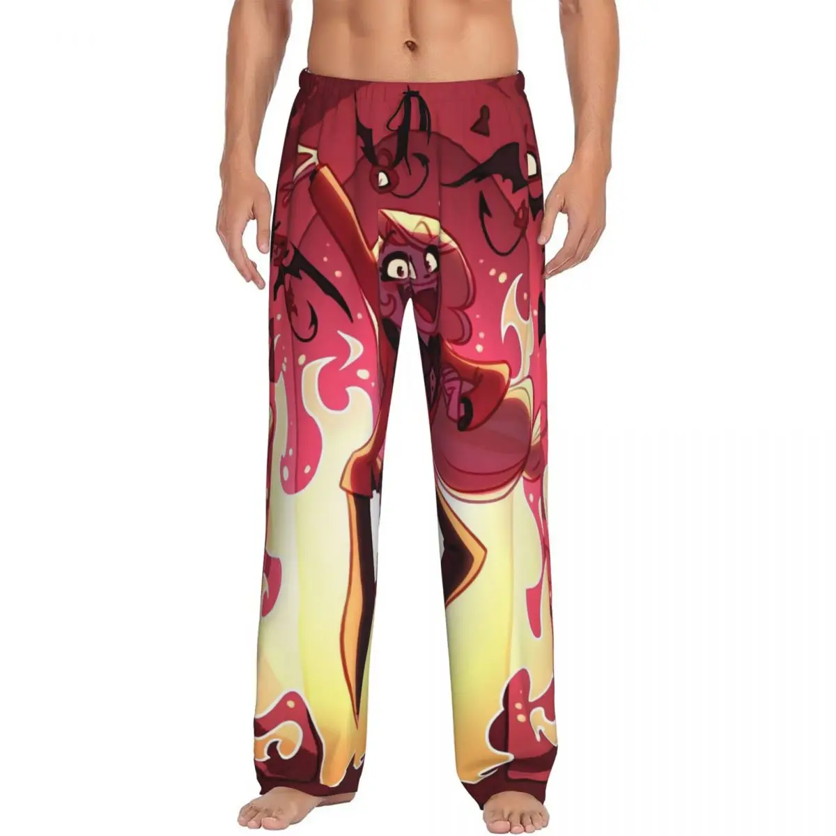 

Custom Hazbins Hotels Pajama Pants Sleepwear for Men Elastic Waistband Anime Sleep Lounge Bottoms with Pockets