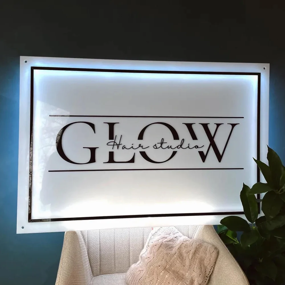 Custom Acrylic Neon Sign Personalise Backlit Sign Business Signboard LED Name Logo Decoration for Office Door Sign Wall Signs