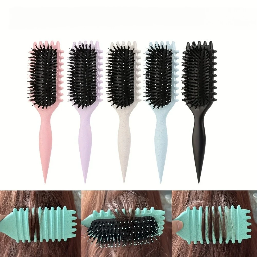 

2026 New Fashion 1 Three in One Candy Curling Styling Brush - Massage Stretching Independent Curling Tool