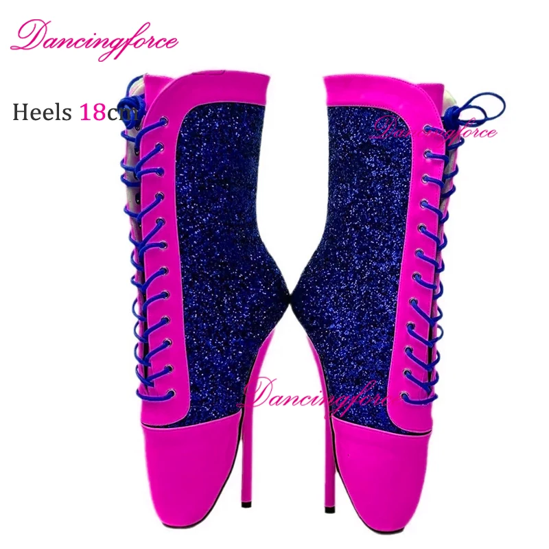 Dancingforce New Novelty 18cm/7.2inches Stiletto High Heels Ballet Boots Fetish Ankle Botas Cosplay Shoes Big size Eu46