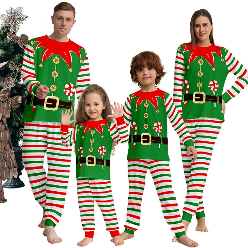 Mode Santa Claus drucken Mutter Kinder Weihnachten Familie passende Pyjamas Festival Party Frauen Männer Junge Mädchen Lounge wear Weihnachten Pyjamas