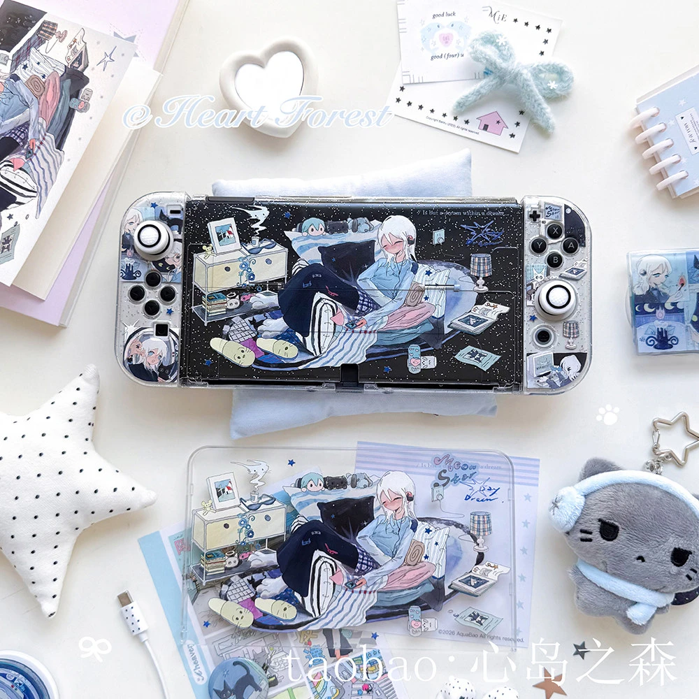Original Y2K Style Switch Protective Case Transparent Joy-Con Soft Case for Nintendo Switch 2/OLED/Lite Gamin Console Accessorie