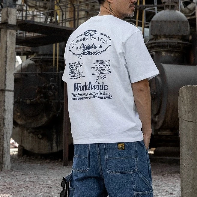 

Kapital Vintage Japanese Sle Heavyweight Retro Loose Fit Pure Cotton y ort Sve T-irt Trendy Top for Youth