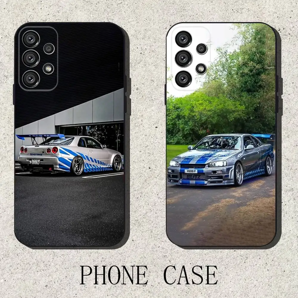 

F-Fast And F-Furious R-R34 Phone Case For Samsung S25,S24,S21,S22,S23,S30,Ultra,S20,Plus,Fe,Lite,Note,10,9,5G Black Cover