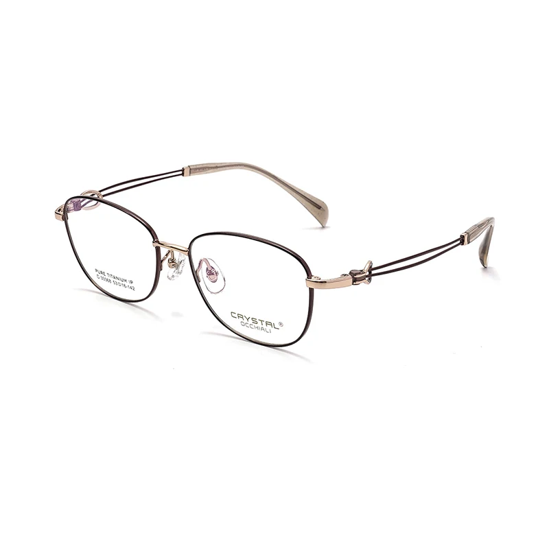 

Ip Plating Pure Titanium Optical Frame Gent Hollow Temple Spectacles Elegant Eyeglasses Myopia Glasses Full Rim Retro Eyewear