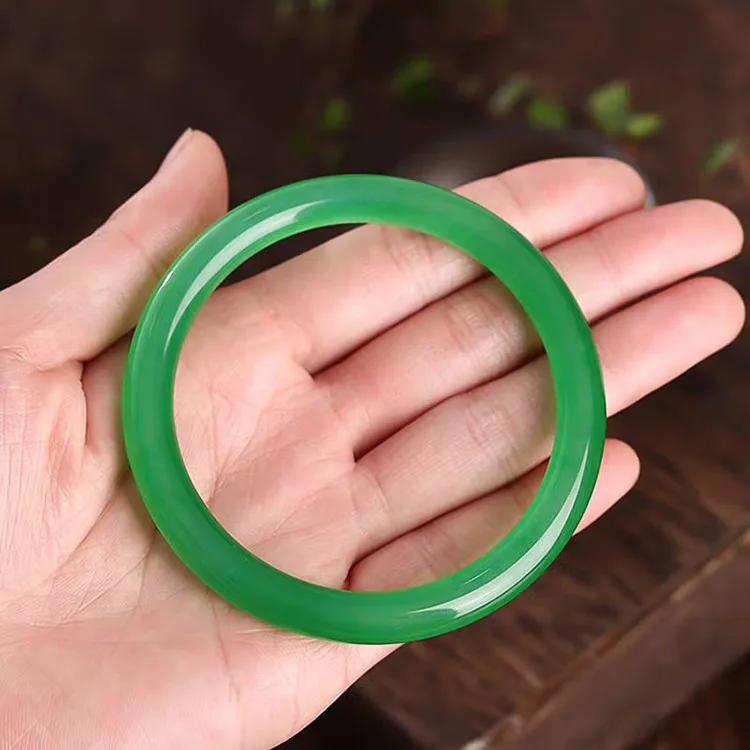 

Natural Green Jade Bangle Round Bracelet Women Fine Jewelry Accessories Genuine Myanmar Jadeite Grade A Burma Jade Bangles