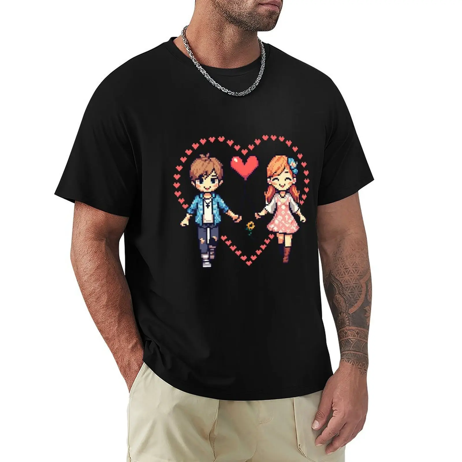 

Pixelated Love T-Shirt Casual Daily Outfit T-Shirt