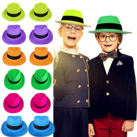 12/24/30/48pcs Neon Fluorescent Theme 6 colours Soft Plastic Hat Glow in UV Kids Night Birthday Party Decoration Supplies