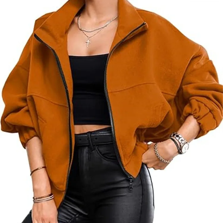 

Autumn zipper oversized sweatshirt comfortable casual jacket long sleeve velvet sweater