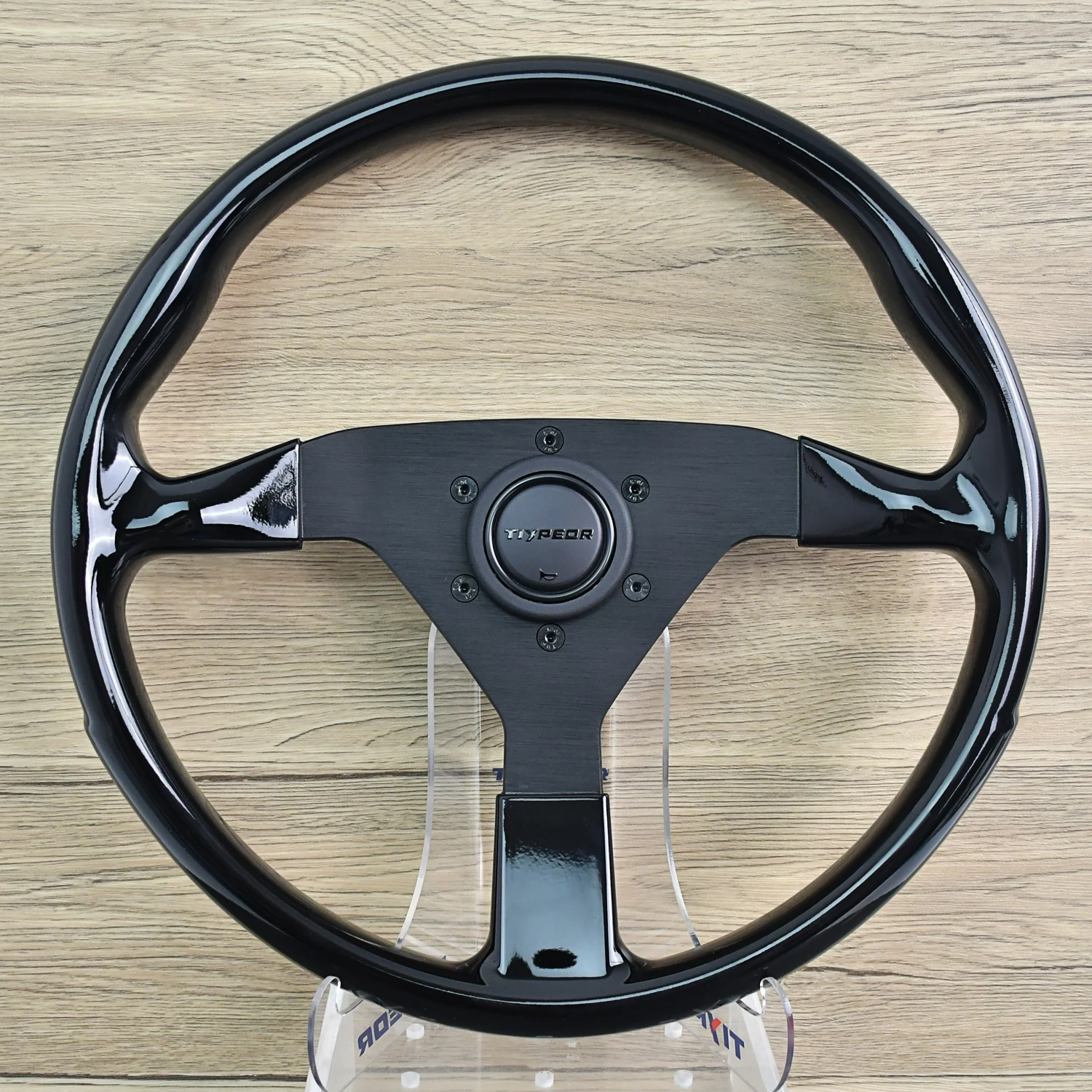 TIYPEOR 350mm Glossy Black  Steering Wheel JDM Racing Car Modified Steering Wheel Universal Drift Sport Steering Wheel