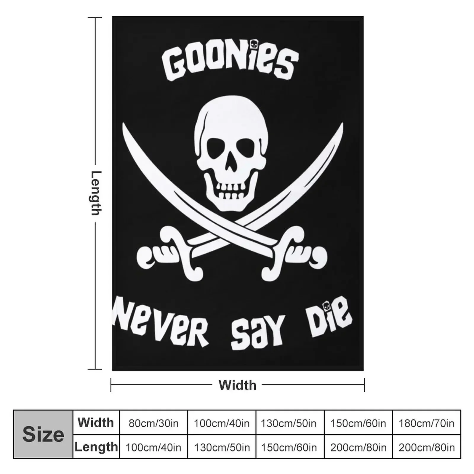 Goonies Never Say Die Throw Blanket Summer Personalized Gift Custom Weighted Blankets