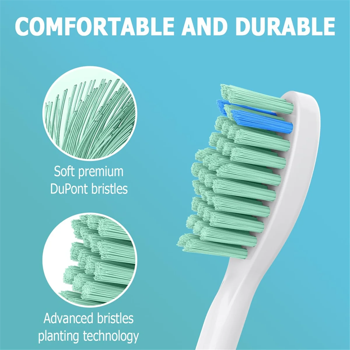 6 قطع من رؤوس فرشاة الأسنان البديلة الأنيقة لذكاء فيليب سونيكير HX7001/HX7002/HX7351/HX5100/HX7022