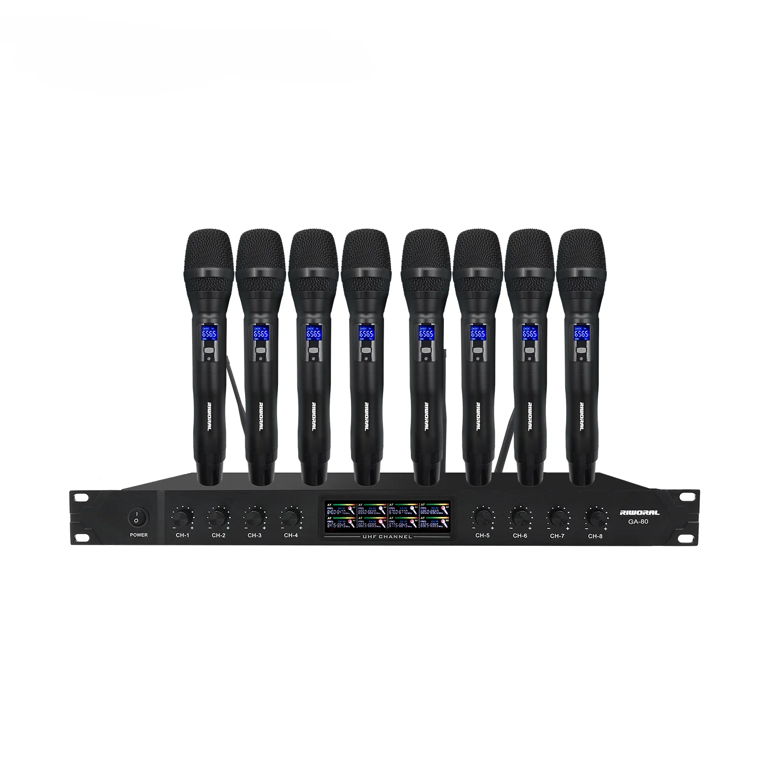 

GA80 Mic Karaoke conference Handheld Recording 8 Channel UHF Wireless Microphone System