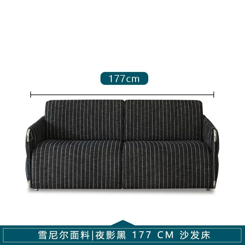 Sofa bed, Bauhaus removable washable fabric sofa bed, folding dual-purpose stainless steel, Italian style