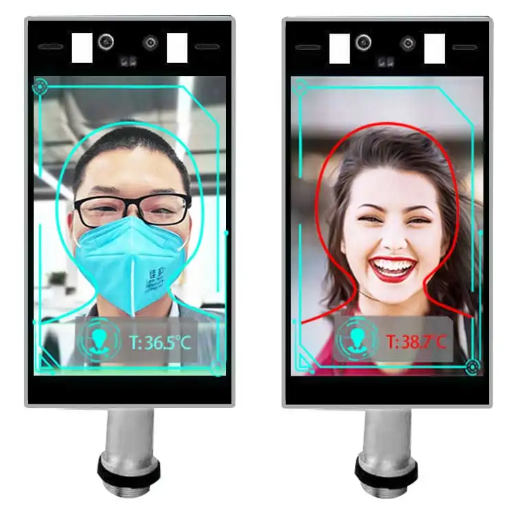 8 inch high definition LCD display with face recognition /Body temperature testing/ Hand washing/ Attendance punch function