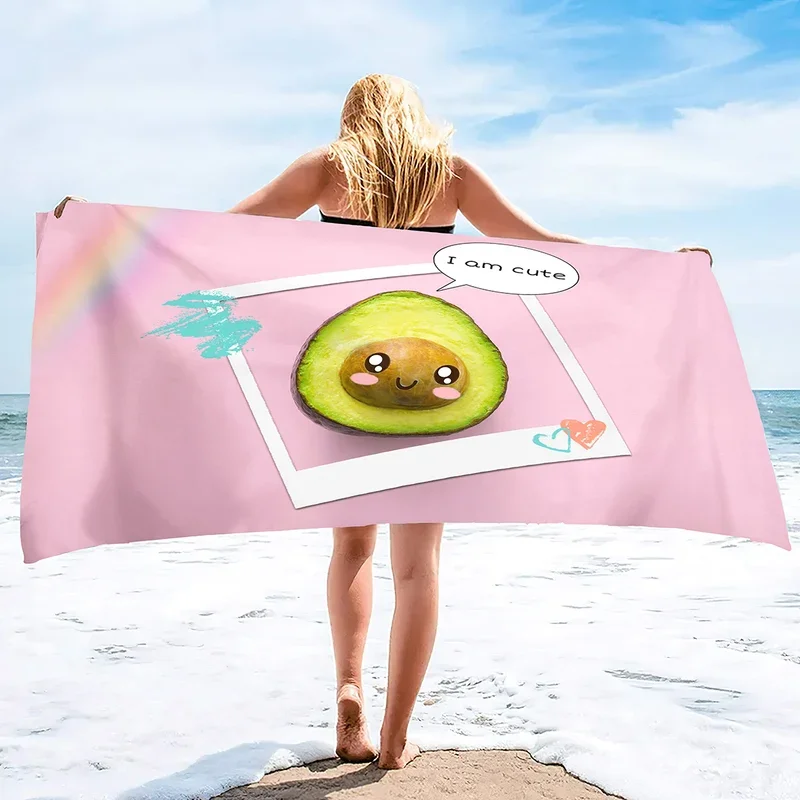 Avocado Badhanddoeken Schattig Fruit Vlinder Strandlaken Reizen Spa Sporthanddoeken Microfiber Douche Snel Droog Zwemhoes Yoga Mat