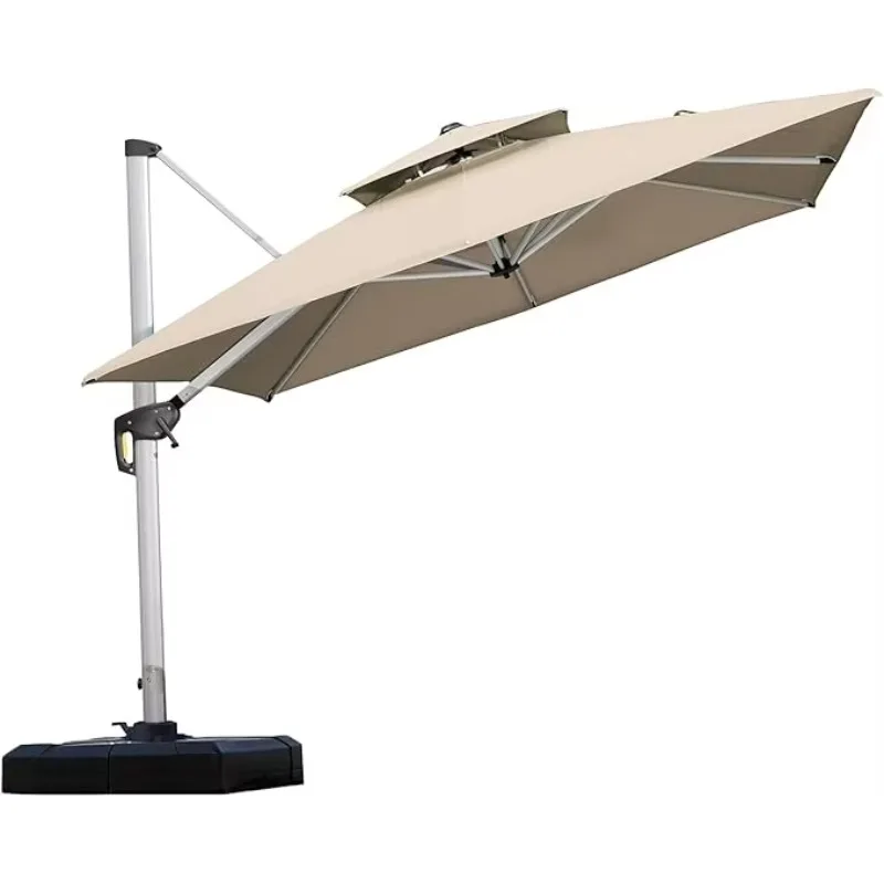 Factory Direct 10ft Customizable Double Roof Roman Beach Umbrella Durable with Water Base Direct Sales