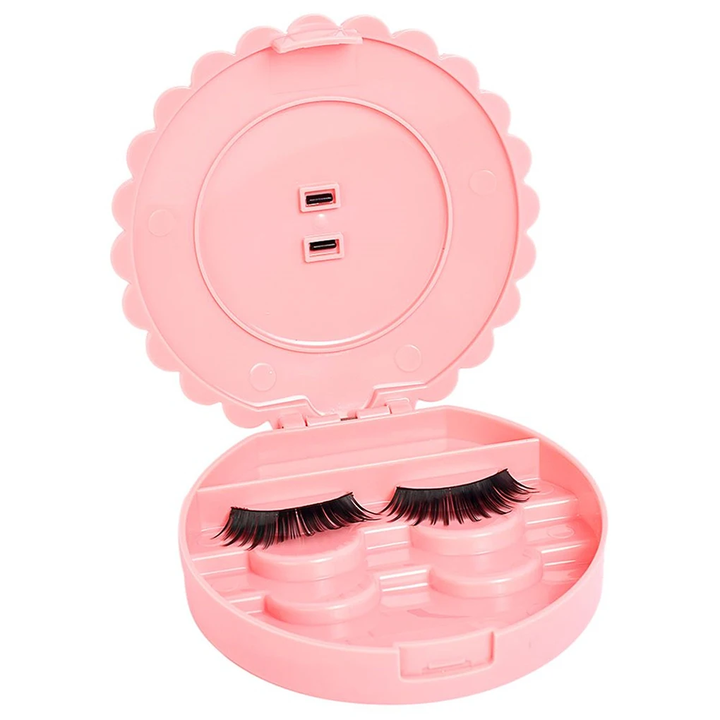 2 Pieces Eyelash Storage Case Lash Book Fake Without Mirror Three Tier Pink