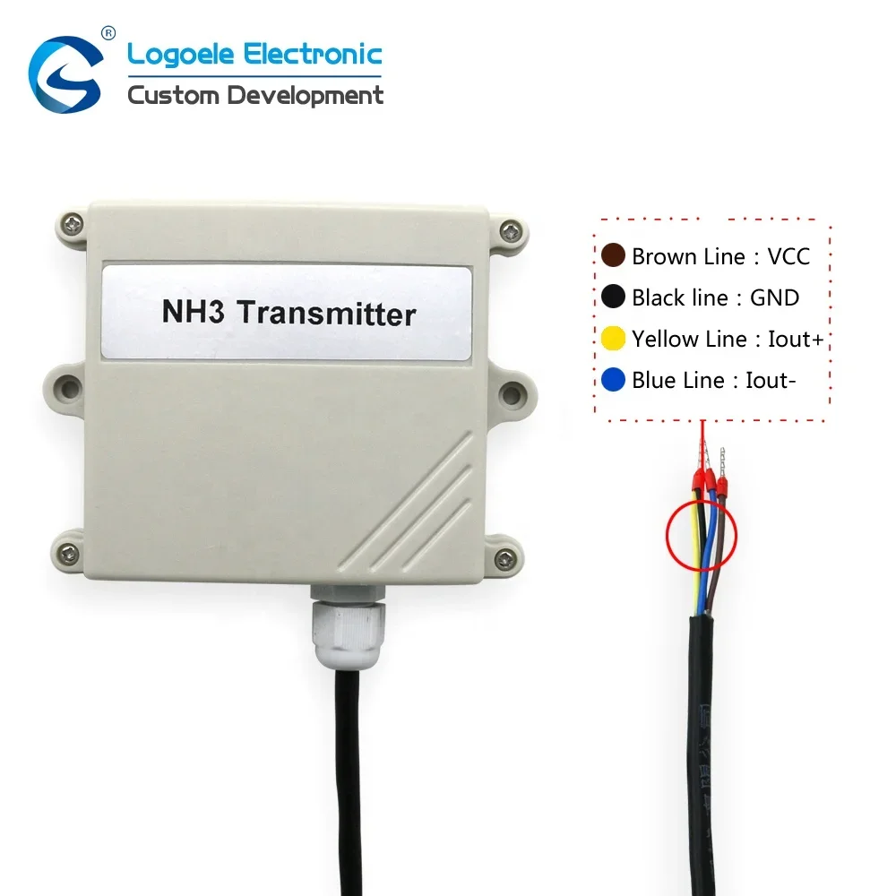 High sensitive analog 4-20mA output 12V 24V DC module transmitter greenhouse ammonia gas  nh3 detector