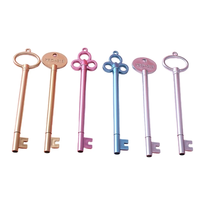 6PCS 키 모양의 젤 잉크 펜, 참신 쓰기 펜 학생 클래스 보상 크리스마스 스타킹 필러에 대 한 0.38MM 바늘 팁