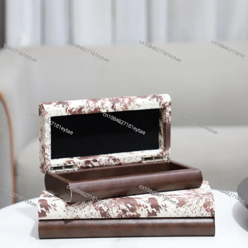 Horsehair Jewelry Box, Brown Striped Leather Organizer for Makeup & Home Decor