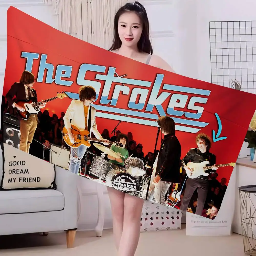 Indie Rock Band The S-Strokes Beach Towel Colorful Bath Towels for Girl Microfiber Quick Dry Custom Sand Free Beach Yoga Spa Gym