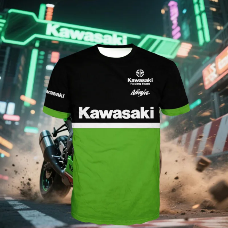 

Kawasaki Summer Outdoor Sports Men Quick Drying Breathable Motorcycle T-shirt Thin Motorcycle Sports Comfortable Cool T-shirt 5