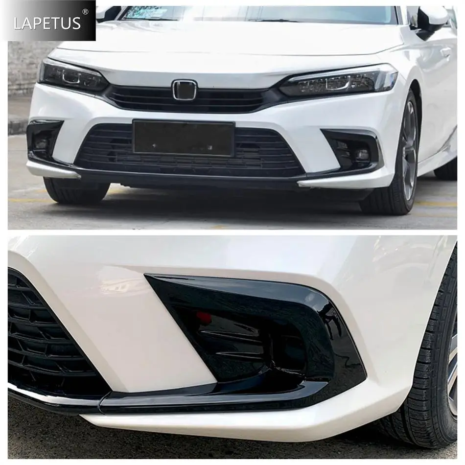 

Auto Accessories Front Bumper Fog Lights Lamp Frame Decor Cover Trim For Honda Civic 11th 2022 2023 2024 Chrome / Carbon Fiber
