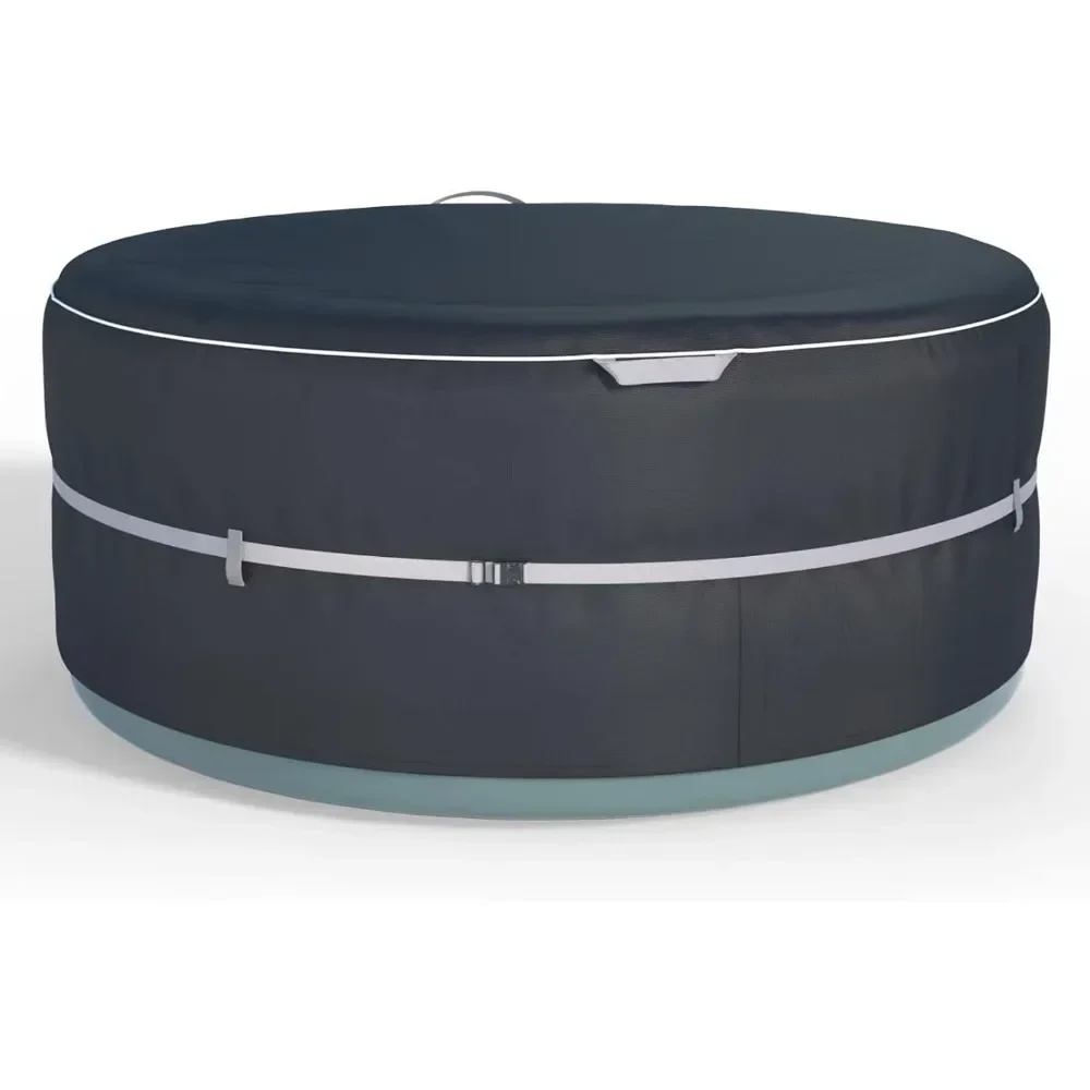 

Portable Hot Tub Cover Full Coverage Waterproof Sunproof Dustproof Fits 77 Inch 4 Person Round Black