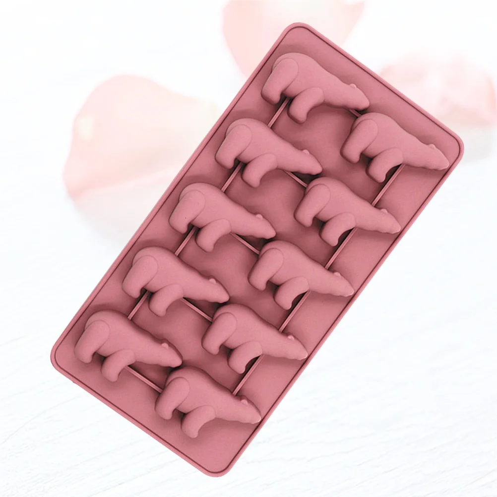 

10-Grid Ice Cube Mold Silicone Polar Bear Shape Non-Stick DIY Ice Cream Cake Popsicle Mold Kitchen Accessory Pink