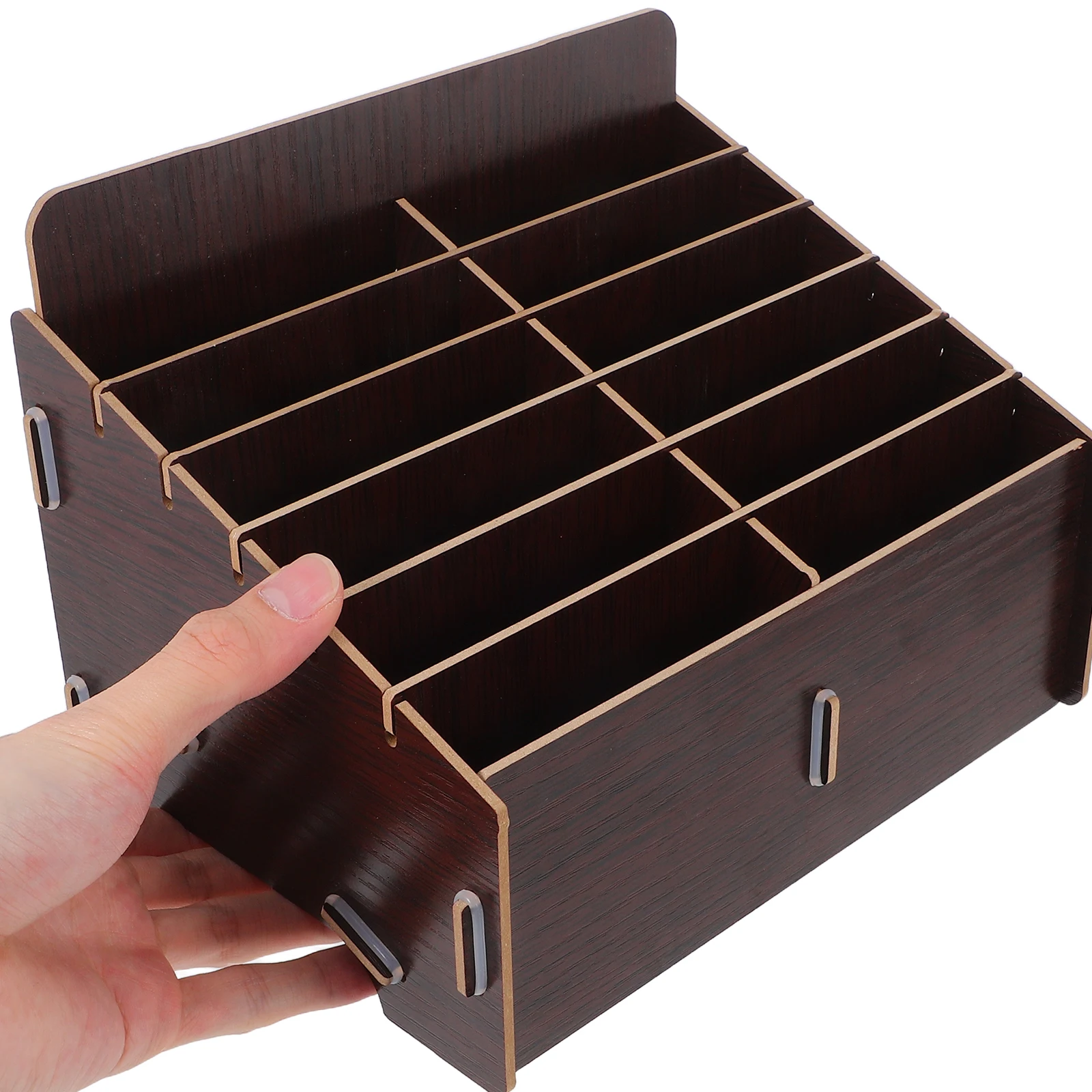 

Mobile Phone Storage Box Holder for Desk Desktop Wood Base Cell Saver Coffee Wooden Board Office