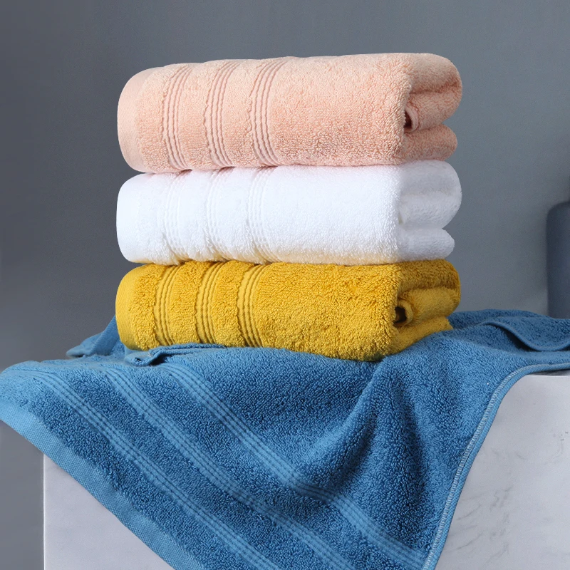 80cm solid color pure cotton enlarged thick towel, large weight and heavy size, suitable for showering, wiping faces, adults