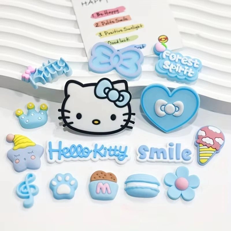 

[17 шт., подвеска «Hello Kitty», тематическая подвеска для обуви «Hello Kitty», ПВХ, мультяшные пряжки для обуви с украшением для обуви, персонаж аниме, рождественские подарки