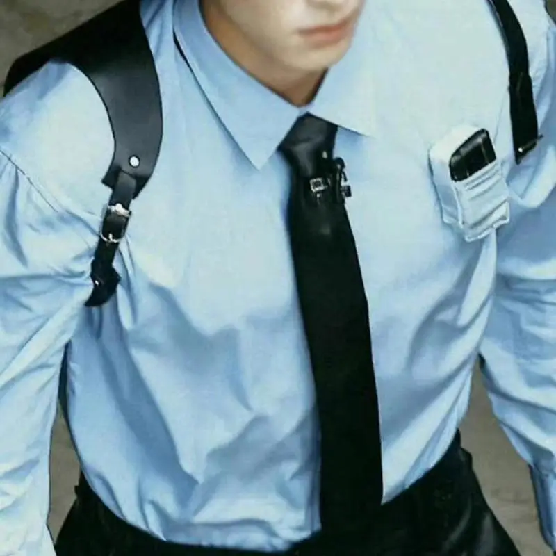 Costume da gioco ruolo per spettacoli in discoteca con cintura in pelle PU da uomo in stile gotico 2025