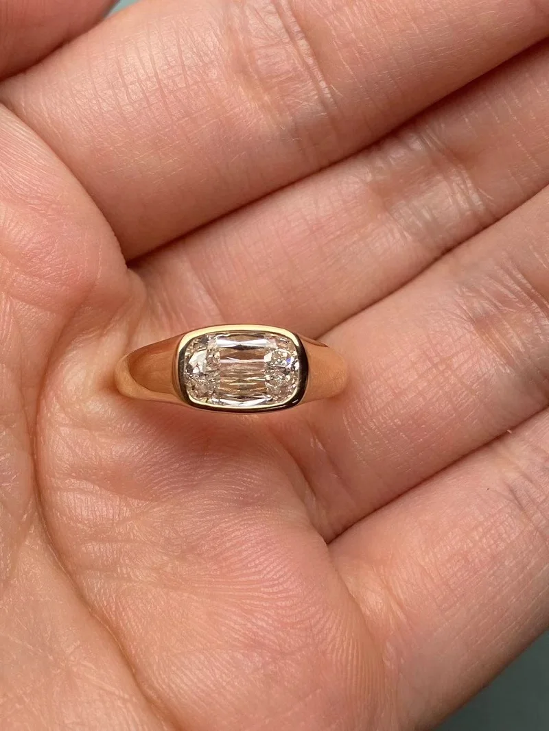 Ruif Customize 14k Gold about 1.7ct Lab Grown Diamond Ring Wedding Engagement finger Fine Jewelry GRC Certificate