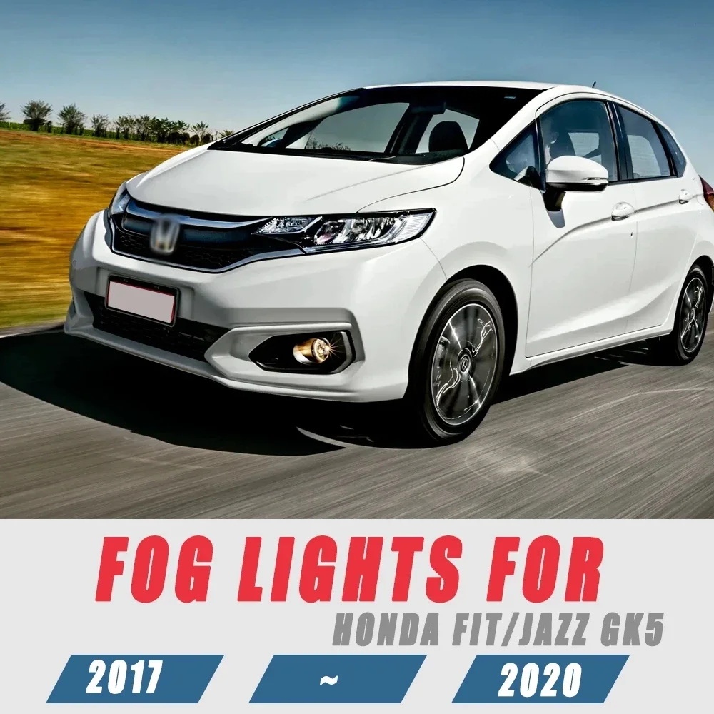 

Передние противотуманные фары для Honda FIT JAZZ 2017 2018 2019 2020, Стайлинг автомобиля, точечные фонари, противотуманные фары с переключателем-1 пара