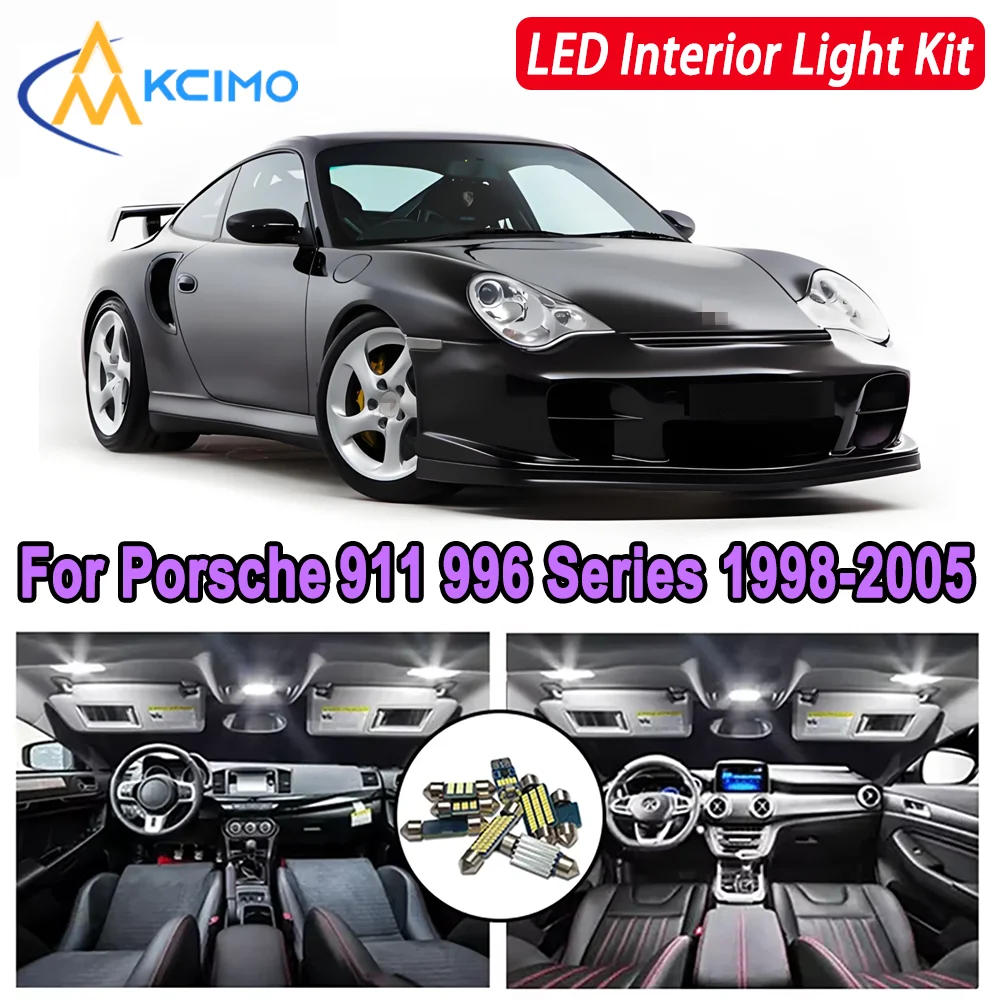 

Kcimo LED For Porsche 911 996 Series (1998-2005) Premium Bright LED Interior Dome Map Trunk Light Kit New Car Led Lamps Canbus