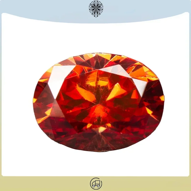 

Moissanite Stone Garnet Color Oval Cut with GRA Certificate Diamond Lab Grown Gemstone Jewelry Making Materials