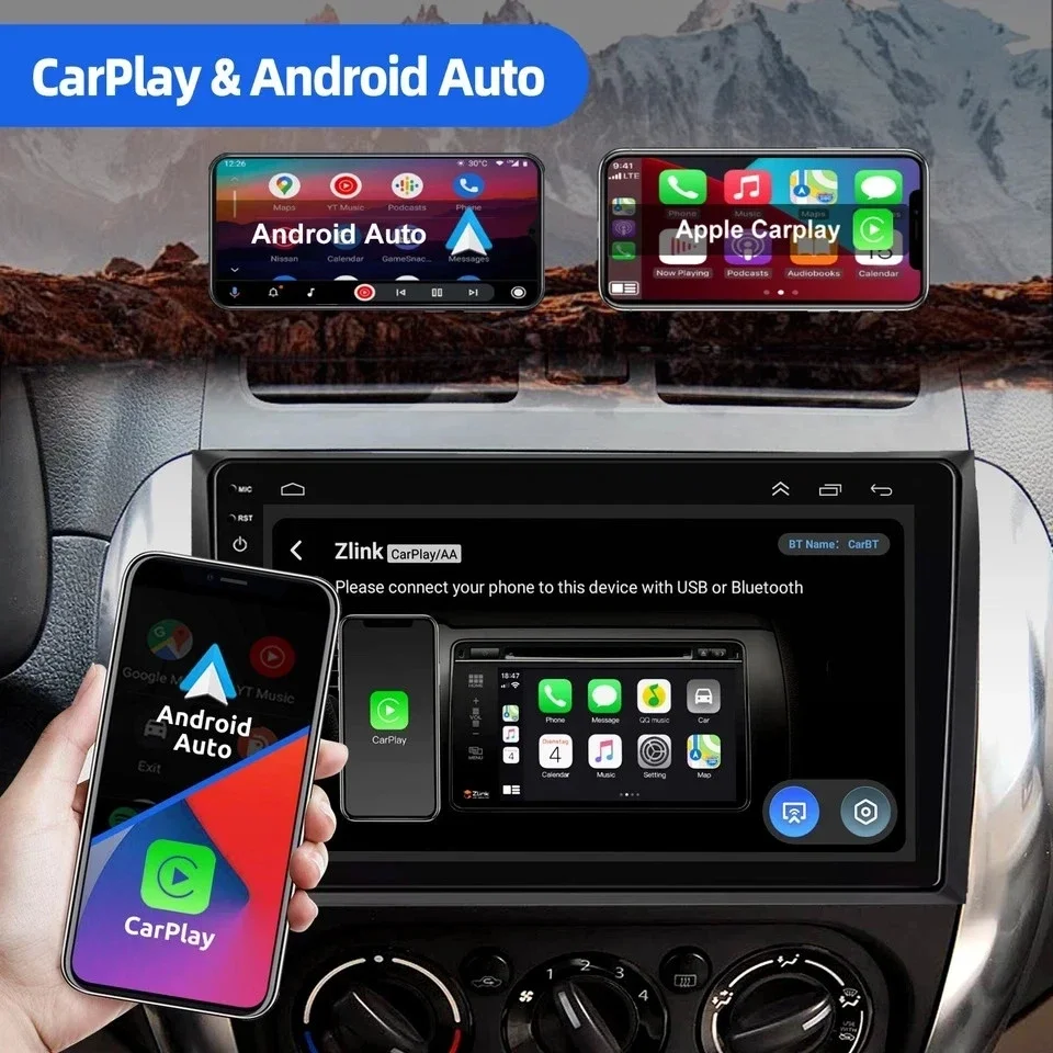 4+64GB Android 16 Carplay Car Radio for Suzuki SX4 2006-2013 Fiat Sedici 2005-2014 Multimedia Video Player Navigation Stereo 2Din BT with Backup Camera