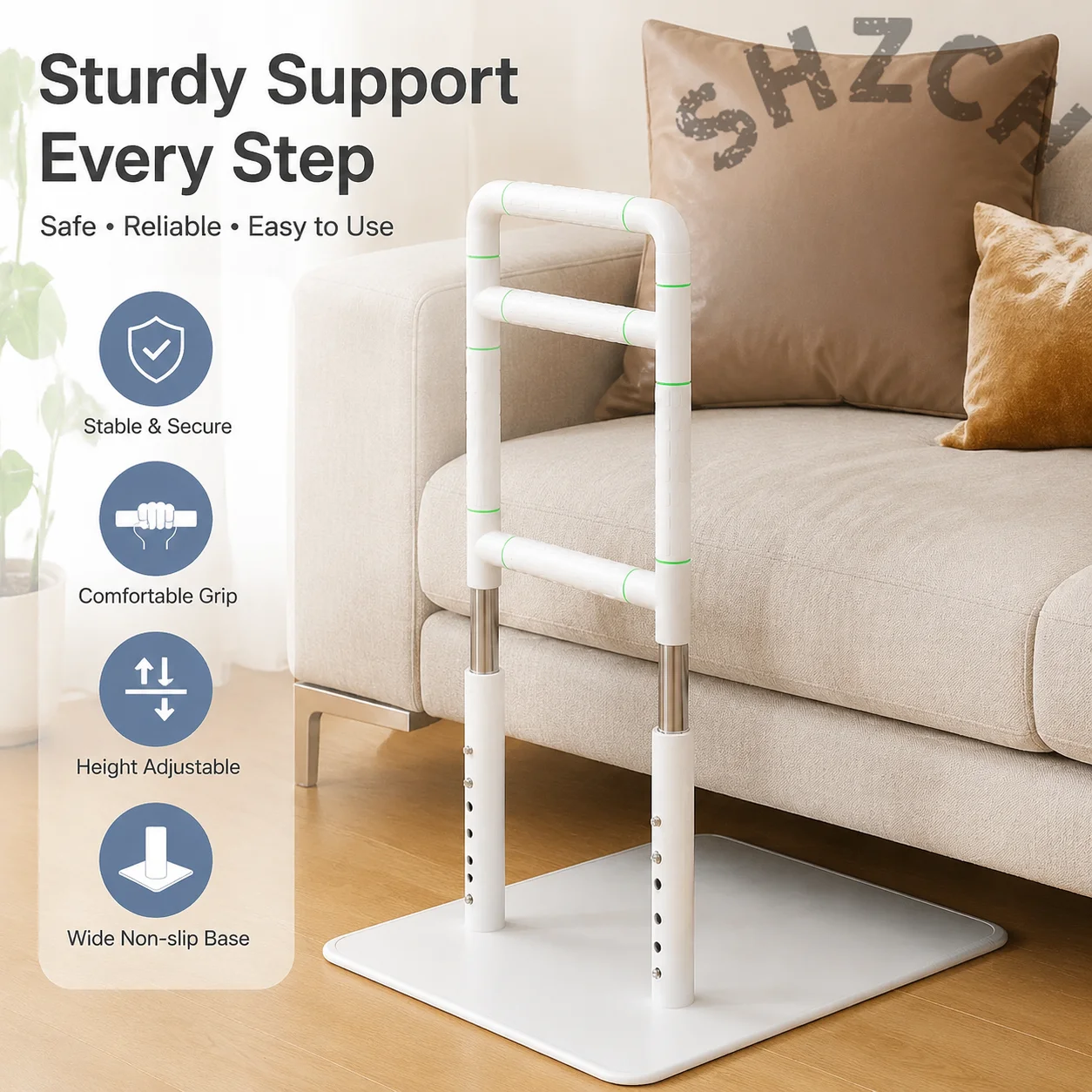 Portable Bed Assist Rail for Elderly, Easy-Install Standing Support Bar, Home Care Grab Handle & Fall Prevention Device