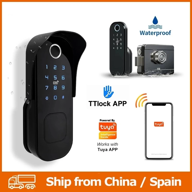 

Fingerprint Smart Door Lock Bluetooth Wifi TTLock / TUYA APP RFID Key Passcode Electronic Doorlock Alexa & Google Assistant