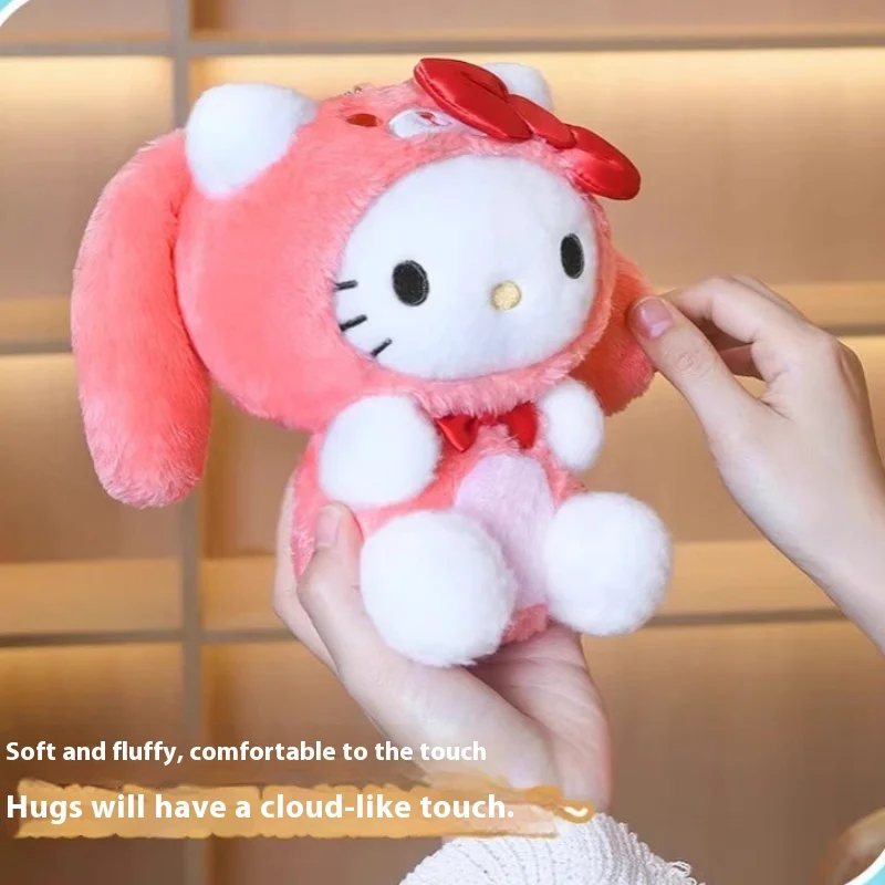 

Original Blind Box Sanrio Happy World Plush Series Mystery Box Cute Kt Cat Kuromi Doll Ornaments Toys Birthday/Christmas Gifts