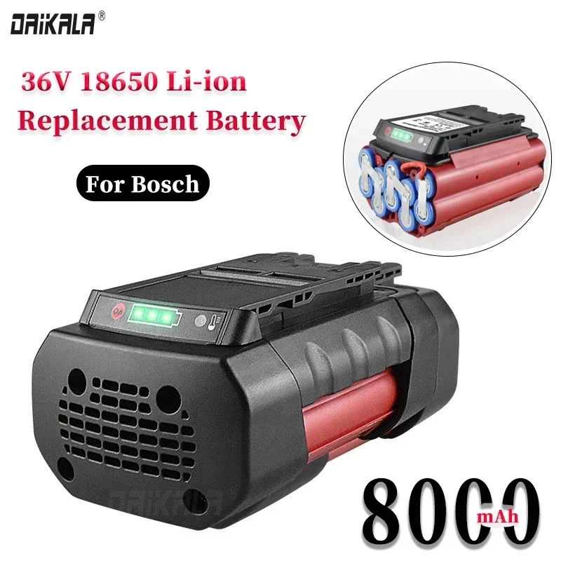 

36V 8000mAh Replacement Batteries Lithium-Ion for BOSCH Li-ion Rechargeable Battery BAT810 BAT836 BAT840 GBH36V-LI Power Tool