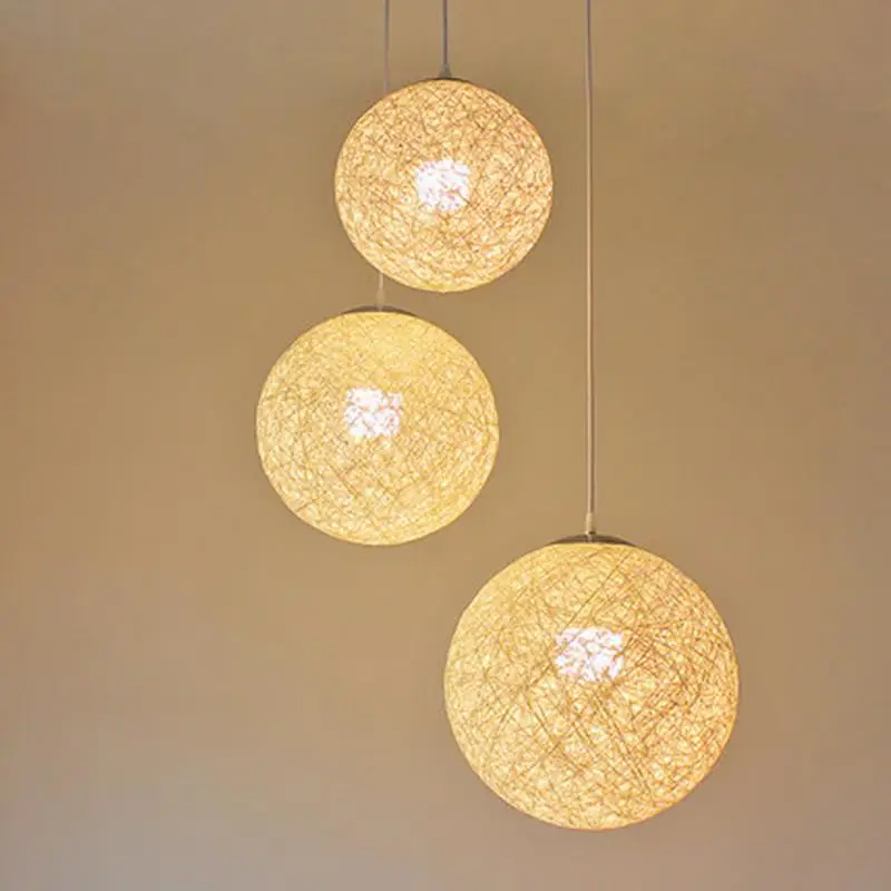 Round Concise Hand-woven Rattan Vine Ball Pendant Lampshade Light Lamp Shades Light Accessories(15cm Diameter) Home Decors 2022