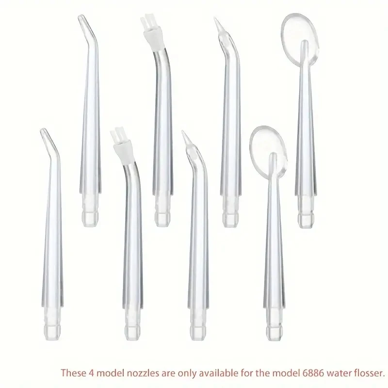 8-Pack GentleCare Water Flosser Tips - Easy-to-Attach, Durable Plastic Nozzles for a Hygienic Clean, Convenient Replacement Pack